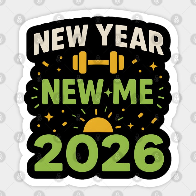 New Year New Me 2026 Fitness Motivation Graphic Sticker by MakerMind8.2